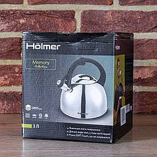 Чайник для плити 3 л Hölmer Memory нержавіюча сталь, фото 5