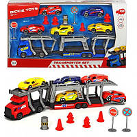 Игровой набор Dickie Toys Автотранспортер с машинками и знаками (3745012)