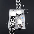 Чоловіча срібна цепочка Рамзес (Кардинал). Товстий ланцюг на шию срібло широкий 8 мм / 50 см, фото 9