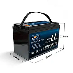 Акумулятор 12 V 120 А·год LiFePO4 Літій-залізо-фосфатна акумуляторна батарея CODI 12 В 120 А·год, 6000 циклів