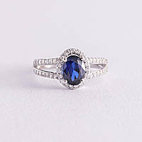 Серебряное кольцо с сапфиром и фианитами 1351/1р-HSPH ZIPMARKET