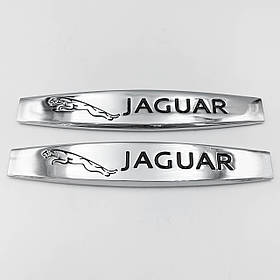Емблема наклейка Jaguar (Ягуар) Хром на переднє крило (Комплект 2 шт)