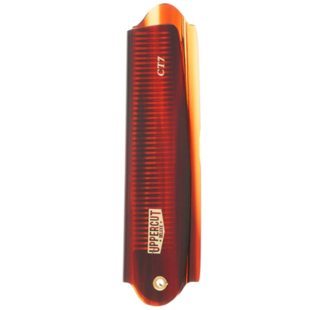 Гребінець для волосся Uppercut Deluxe Deluxe CT7 Tortoise Flip Comb, фото 1