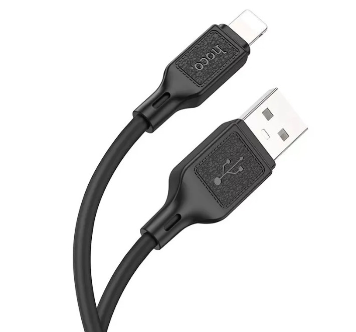 Кабель Hoco X90 Cool silicone charging data cable for Lightning Black