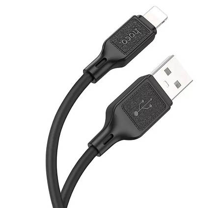 Кабель Hoco X90 Cool silicone charging data cable for Lightning Black, фото 1