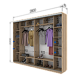 Шафа-купе (2800-3600*450*2200) дсп/дсп/дсп/дзеркало, фото 6