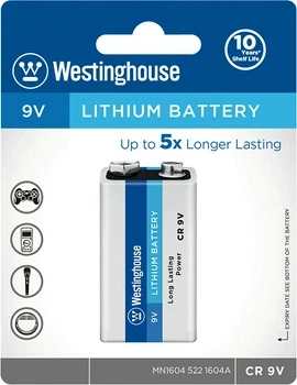 Літієва батарейка 9V Westinghouse Lithium CR 9V (крона)