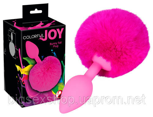 Анальна пробка - Colorful Joy Bunny Tail Plug