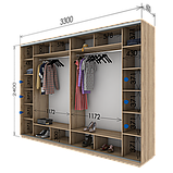 Шафа-купе (2800-3600*600*2400)  дсп/дзеркало/дзеркало/дзеркало, фото 8