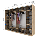 Шафа-купе (2800-3600*600*2400)  дсп/дзеркало/дзеркало/дзеркало, фото 9