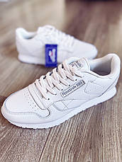 Білі Кросівки Reebok Classic Leather чоловічі (Рібок), фото 5