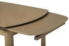 Обідній розкладний стіл, стільниця загартоване матове скло Т-600-2  Vetro, колір  кава-моко, фото 2