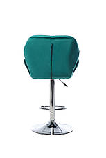 Барний стілець на хромованій ніжці  B-71  Vetro, оббивка велюр колір  смарагдовий, фото 3