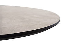 Стіл круглий барний на металевій ніжці чорного кольору, стільниця МДФ із мармуровим ефектом BT-01 Vetro, бетон Vetro, фото 3