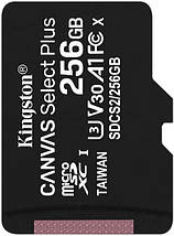 Карта пам'яті для телефона Kingston 256Gb microSDXC Class 10 UHS-I U3 V30 A1, флеш кінгстон 256 Гб, фото 2