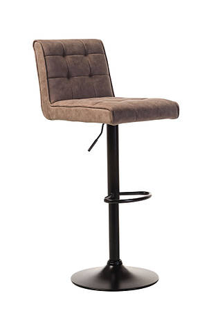 Барний м'який  стілець на металевій ніжці чорного кольору B-106 Vetro, оббивка попелястий антик, фото 2