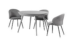 Керамічний круглий розкладний стіл TML-875 Vetro, колір айс грей, фото 2