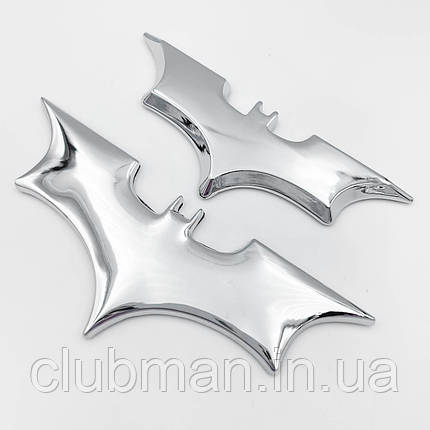 Металевий шильдик емблема Batman (Бетмен) Хром, фото 2