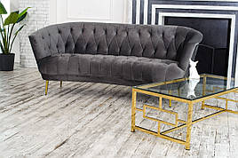 Софа "Лучія" Vetro, колір оббивки  сірий + ніжки хром золото