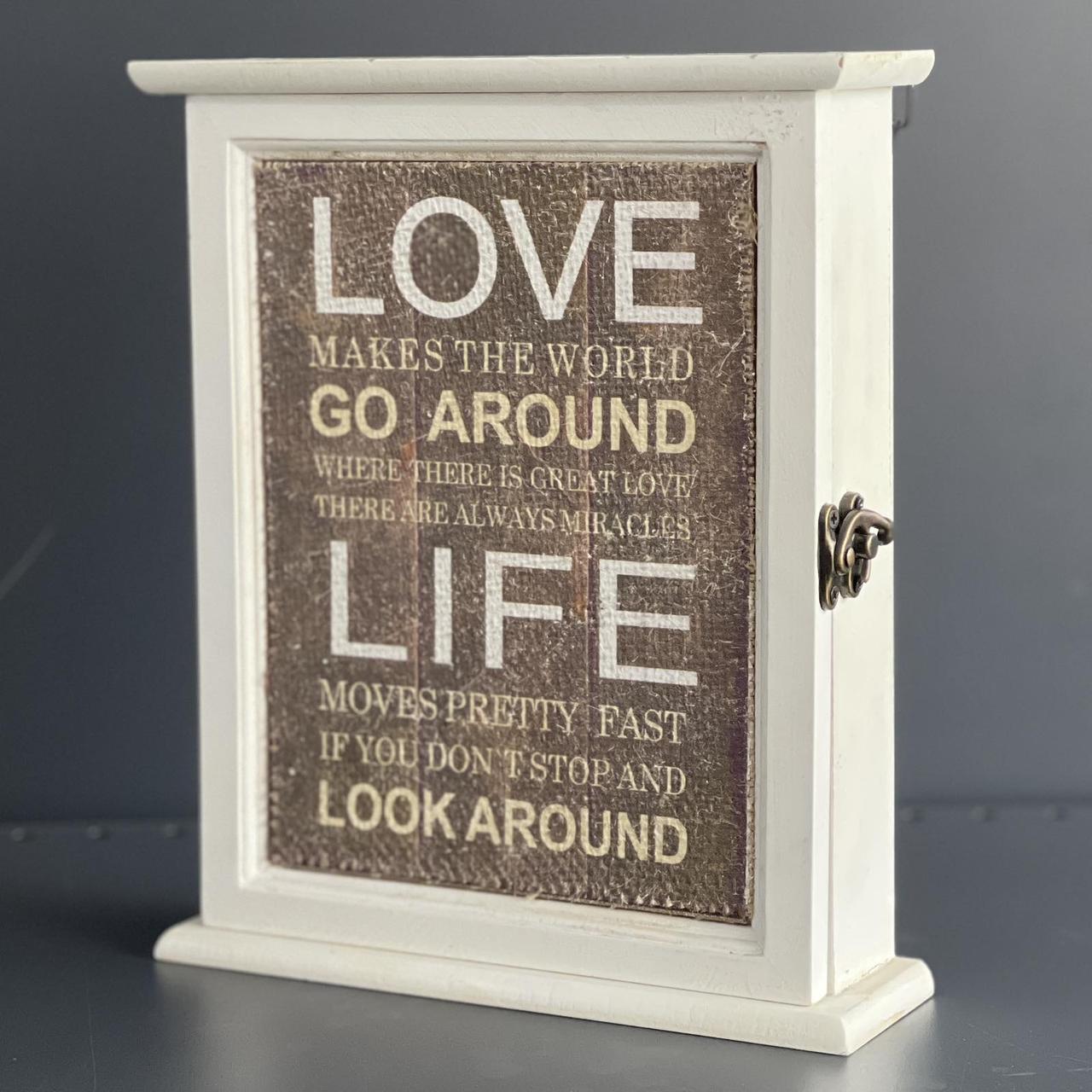 Ключниця дерев'яна "Девіз будинку", Ключница "Девиз дома", фото 1