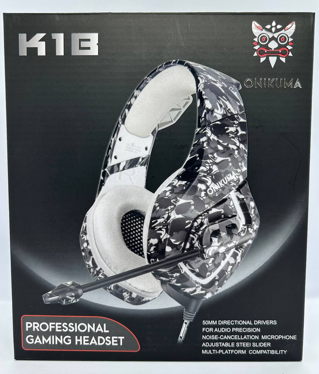 Ігрові навушники Onikuma K1B з мікрофоном Чорний/Білий