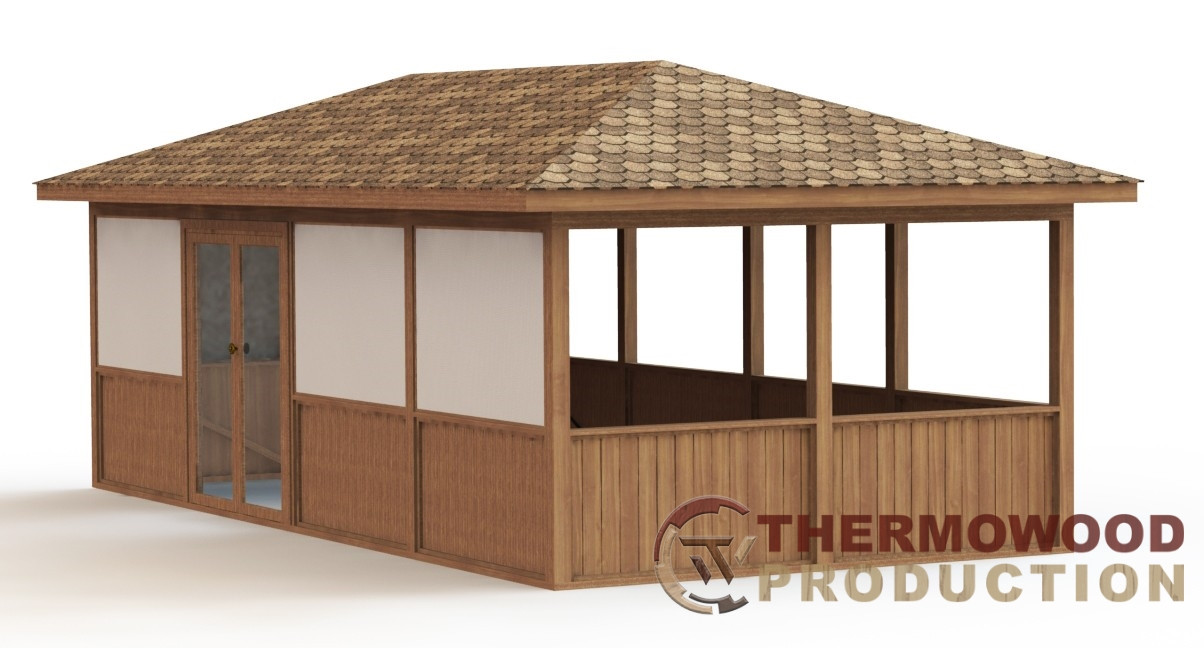 Беседки в стиле минимализм из профилированного бруса фото