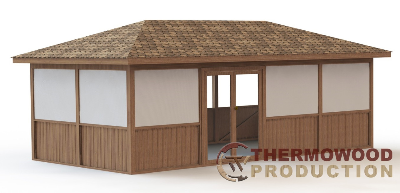 Беседки в стиле минимализм из профилированного бруса фото