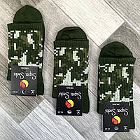 Носки мужские демисезонные хлопок Super Socks, арт 001, размер 42-44, хаки, 08541