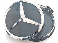 Колпачок заглушка на литые диски Mercedes-Benz 75мм Черный Глянец
