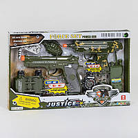 Игровой набор военный Justice Forse set 2 пистолета со звуком и светом 8 элементов рация бинокль граната