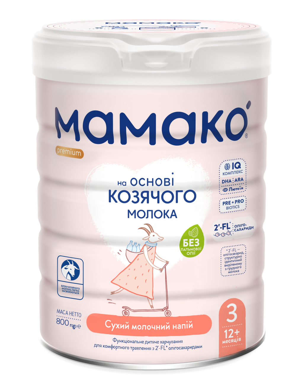 МАМАКО 3 800 гр, Дитяча суха молочна суміш на козячому молоці МАМАКО 3 PREMIUM 12+ міс, 800 гр, фото 1