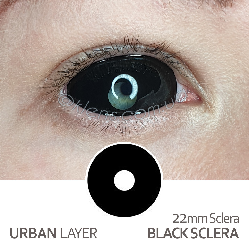 Кольорові контактні лінзи Urban Layer 22mm Sclera Black Sclera