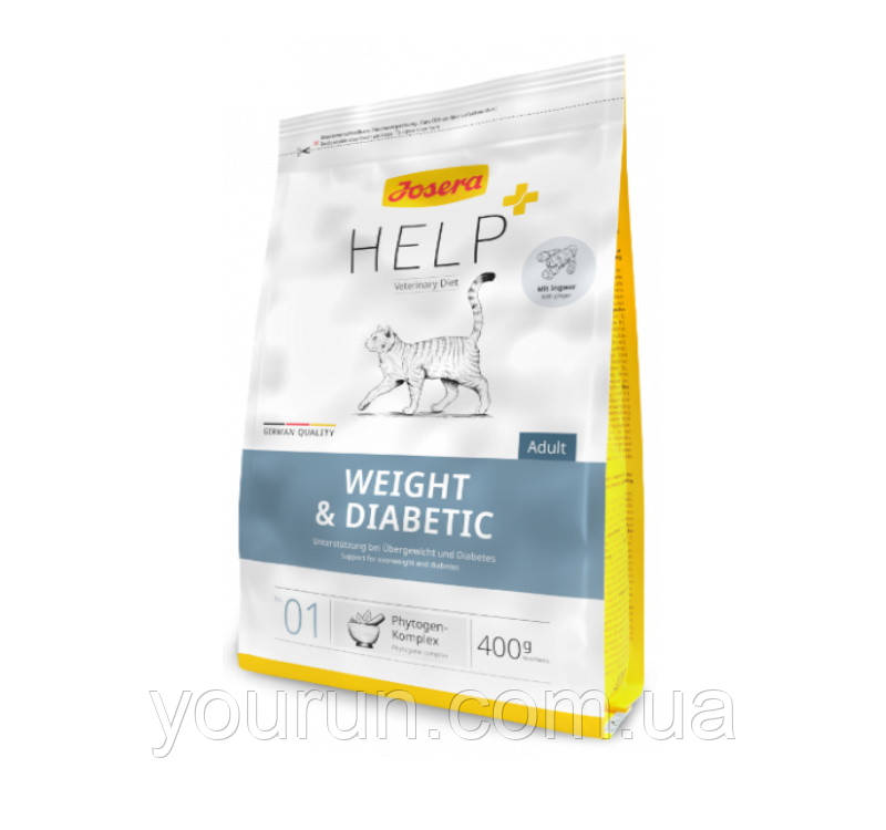 Josera Help+Veterinary Diet Weight Diabetic Cat-Лікувальний корм для котів для регуляції надходження глюкози 400г
