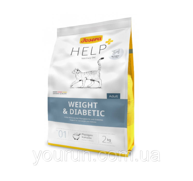 Josera Help+Veterinary Diet Weight Diabetic Cat-Лікувальний корм для котів для регуляції надходження глюкози 2кг