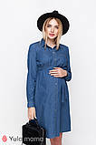 Сукня - сорочка для вагітних та годуючих з тонкого джинсу Vero XS Юла Мама Синій DR-10.031, фото 5