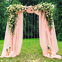 Peach Drapes Curtain 28 width x 19Ft length（2 Panels） PARTISKY Ткань для драпировки свадебной арки 19 фу