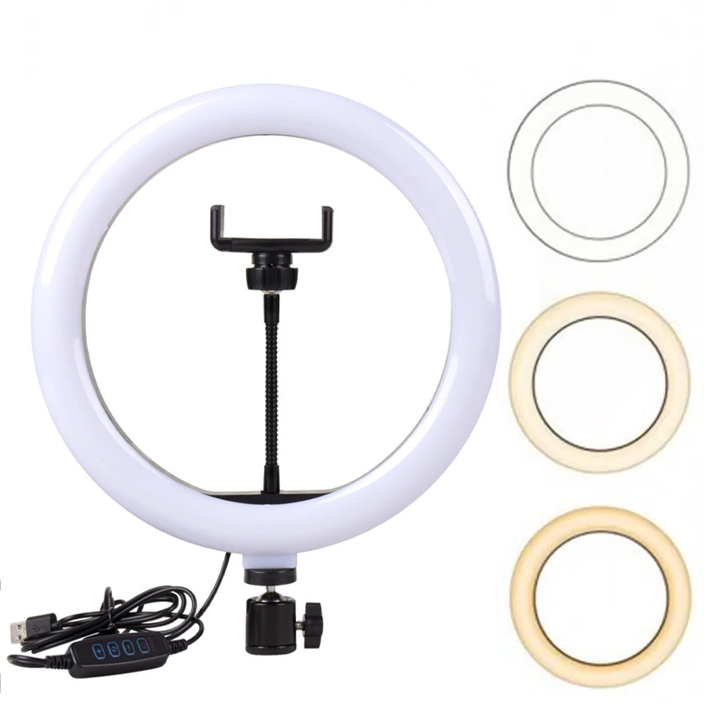 Кільцева лампа Ring fill Light 30 см світлодіодне LED кільце від USB з пультом на шнурі, фото 1