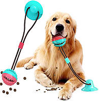 Игрушка для собак Мяч на веревке канат на присоске Мячик под корм Игрушки для домашних животных жевательная