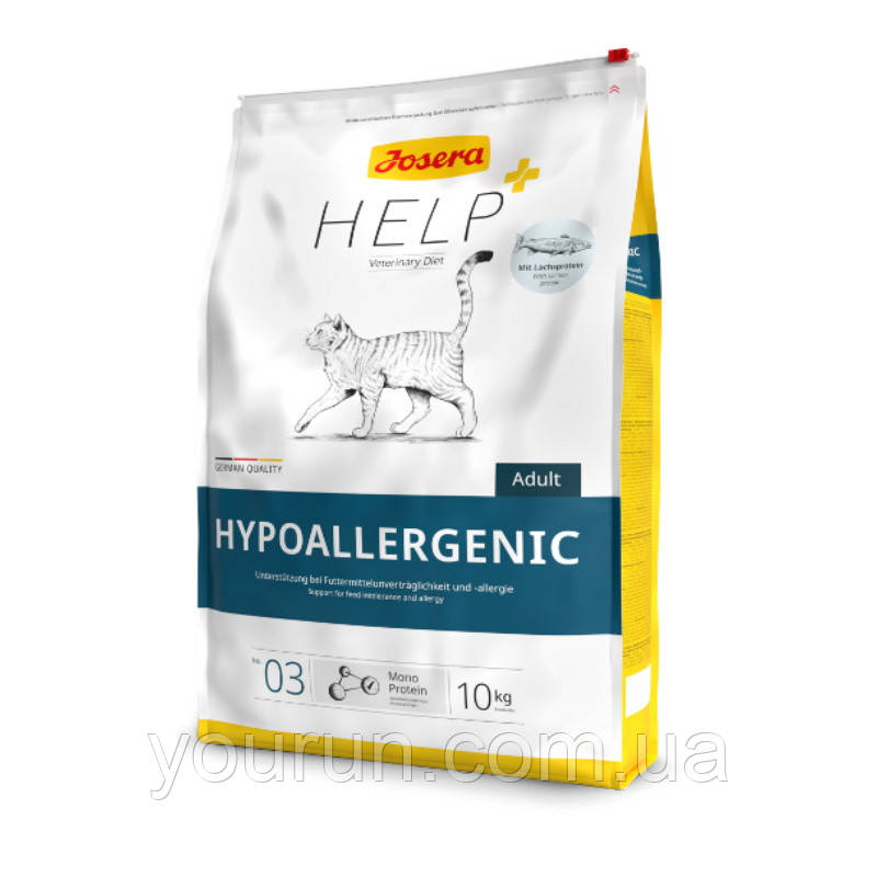Josera Help+Veterinary Diet Hypoallergenic Cat-Лікувальний корм дорослим кішкам при харчовій непереносимості 10 кг