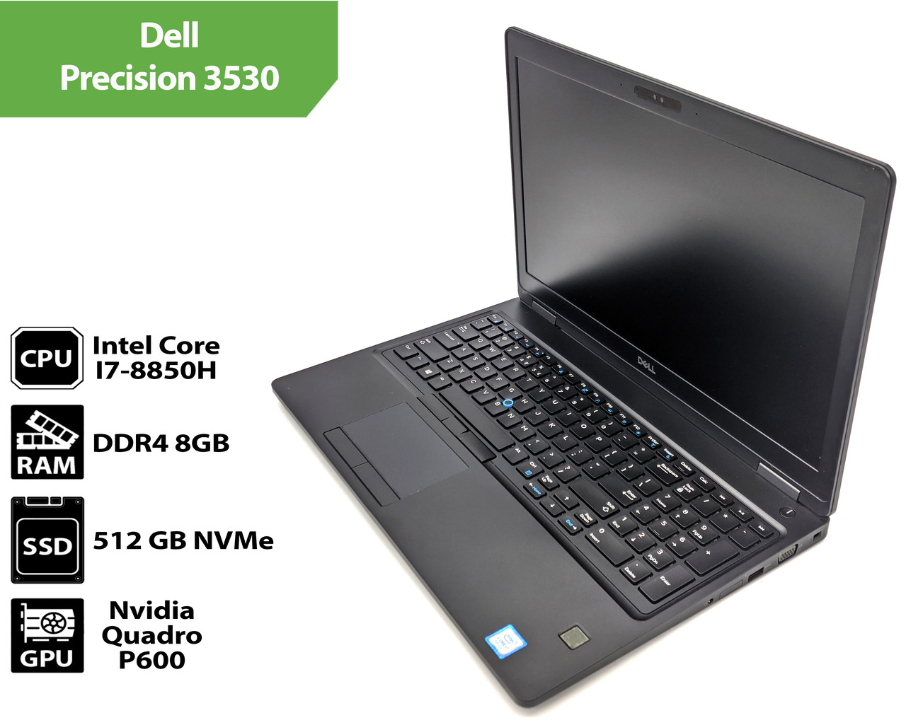 Ноутбук Dell Precision 3530 (15.6" / Intel Core I7-8850H / 8Gb / SSD 512GB / Nvidia Quadro P600)