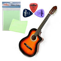 Набор акустическая гитара BANDES CG-851С 3TS с вырезом + полировочная салфетка в подарок+медиаторы