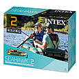 Двомісний надувний човен Intex 68347 Seahawk 2 Set, 236 х 114 см, весла, ручний насос, фото 6