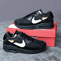 Черные Мужские кроссовки Nike Air Max 90 Black Off White