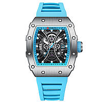 Классические мужские наручные часы Curren 8438 Black-Light Blue