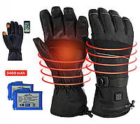 Перчатки с подогревом на аккумуляторах 3400 мAh до -50 °C (М/L) беспроводные перчатки 3 режима нагрева