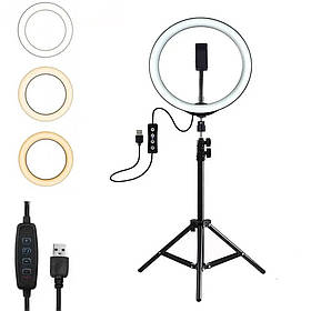 Кільцева лампа Ring fill Light 30 см зі штативом 2м світлодіодне LED кільце від USB з пультом на шнурі