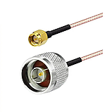 Пігтейл N-Type - Male - SMA male ВЧ кабель перехідник RG316 довжина 30 см, фото 7