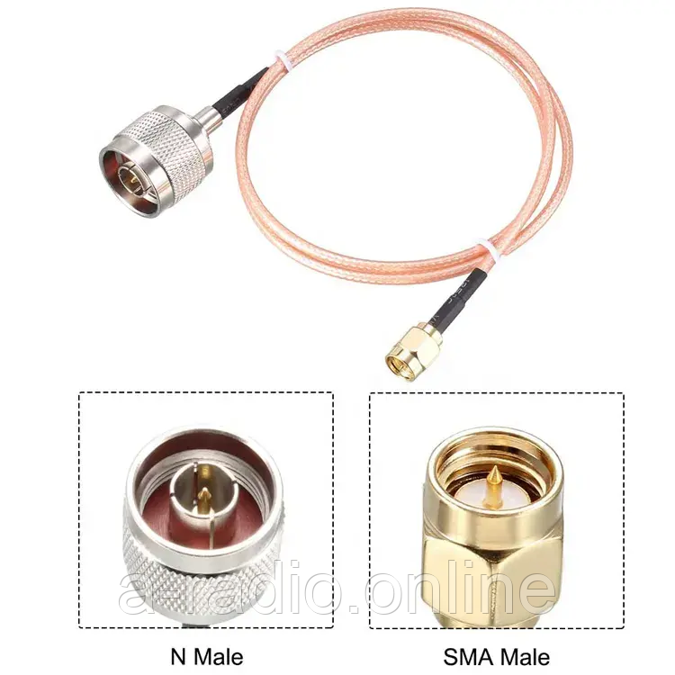 Пігтейл N-Type - Male - SMA male ВЧ кабель перехідник RG316 довжина 30 см