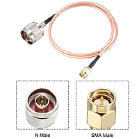 Пігтейл N-Type - Male - SMA male ВЧ кабель перехідник RG316 довжина 30 см