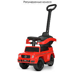 Машинка детская каталка толокар с родительской ручкой Bambi мерседес amg 653-3